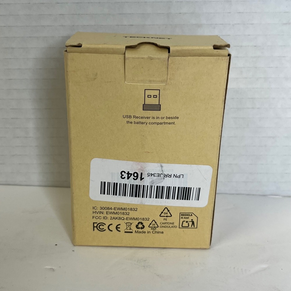 TeckNet Wireless Mouse EWM01832 Black 2.4G‎ USB Nano Receiver Optical Ergonomic - Picture 2 of 3